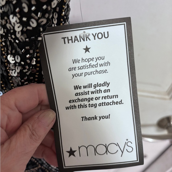 Macys 28th & Park Black Sequined Sheer Top New with all tags - Picture 8 of 12